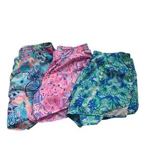 Lilly Pulitzer Women's Athletic Shorts - Blue, Pink, Green. Set of 3 size small